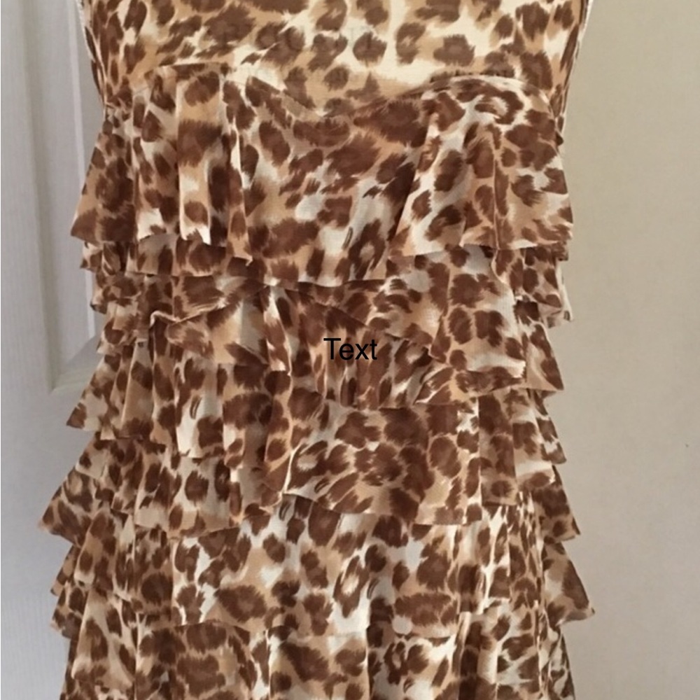 INC size XL mesh layered brown and tan top worn one time